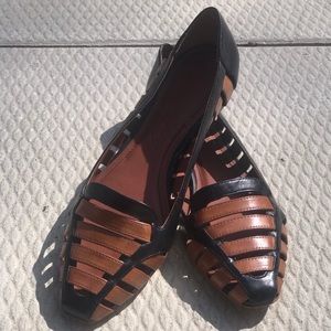 Elizabeth and James Leather Flats. NEVER WORN.